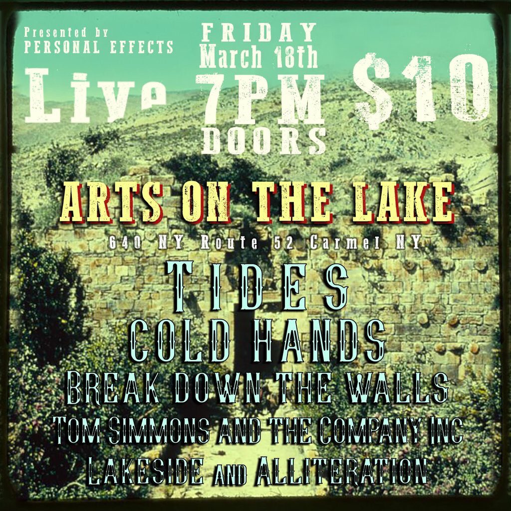 First night of @B_D_T_W_ and <a href="/tides_ny/">Tides</a> weekend run of gigs is March 18th, so come out to Arts on The Lake! Doors 6PM