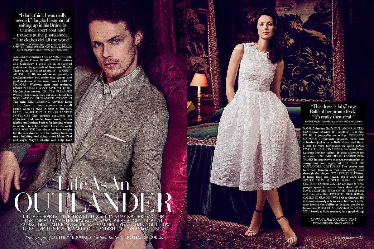 SamHeughanIta's tweet photo. New cover of Sam Heughan and Caitriona Balfe for Saks Fifth Avenue! ❤️😍 #Outlander https://t.co/xbbAfT9p9p