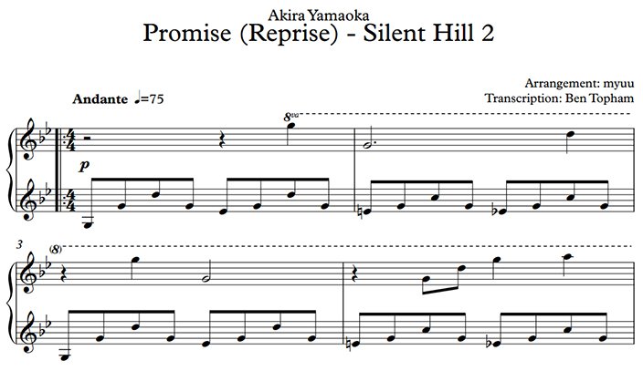 Myuu no Twitter: "Silent Hill 2 - Promise Reprise (Piano Sheet Music +  Tutorial). Enjoy! https://t.co/N6c8AAah8A https://t.co/IyEmiH0oyE" / Twitter