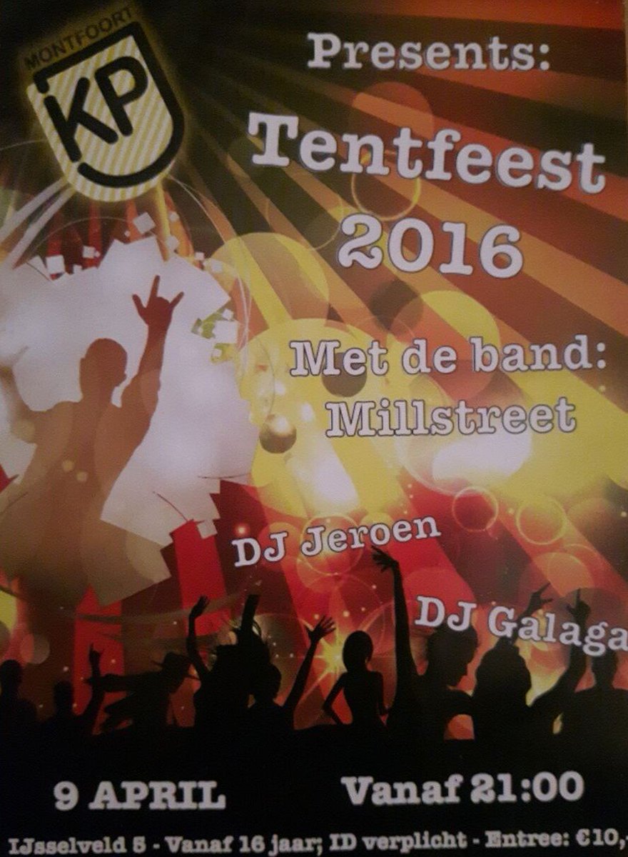9 april is het zover! De opening van het tentfeest seizoen met:
TENTFEEST KPJ MONTFOORT facebook.com/events/5723495…