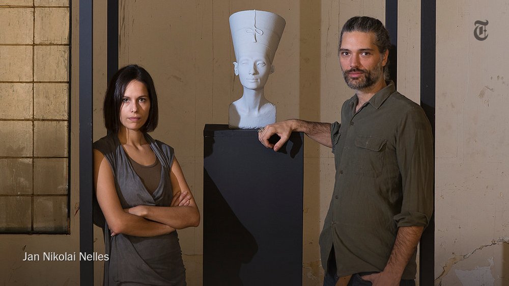 nytimesarts's tweet photo. Two artists stole a bust of Nefertiti from a Berlin museum... with a scanner and 3-D printer https://t.co/ai5gGSHz78 https://t.co/YXxvXJrWfz