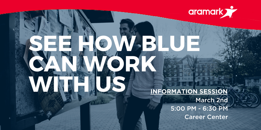 AramarkCareers's tweet photo. After the @UKCareerCenter Fair tomorrow we'll be hosting an info session on our 2 leadership programs #seebluework https://t.co/RqiGElGLcL