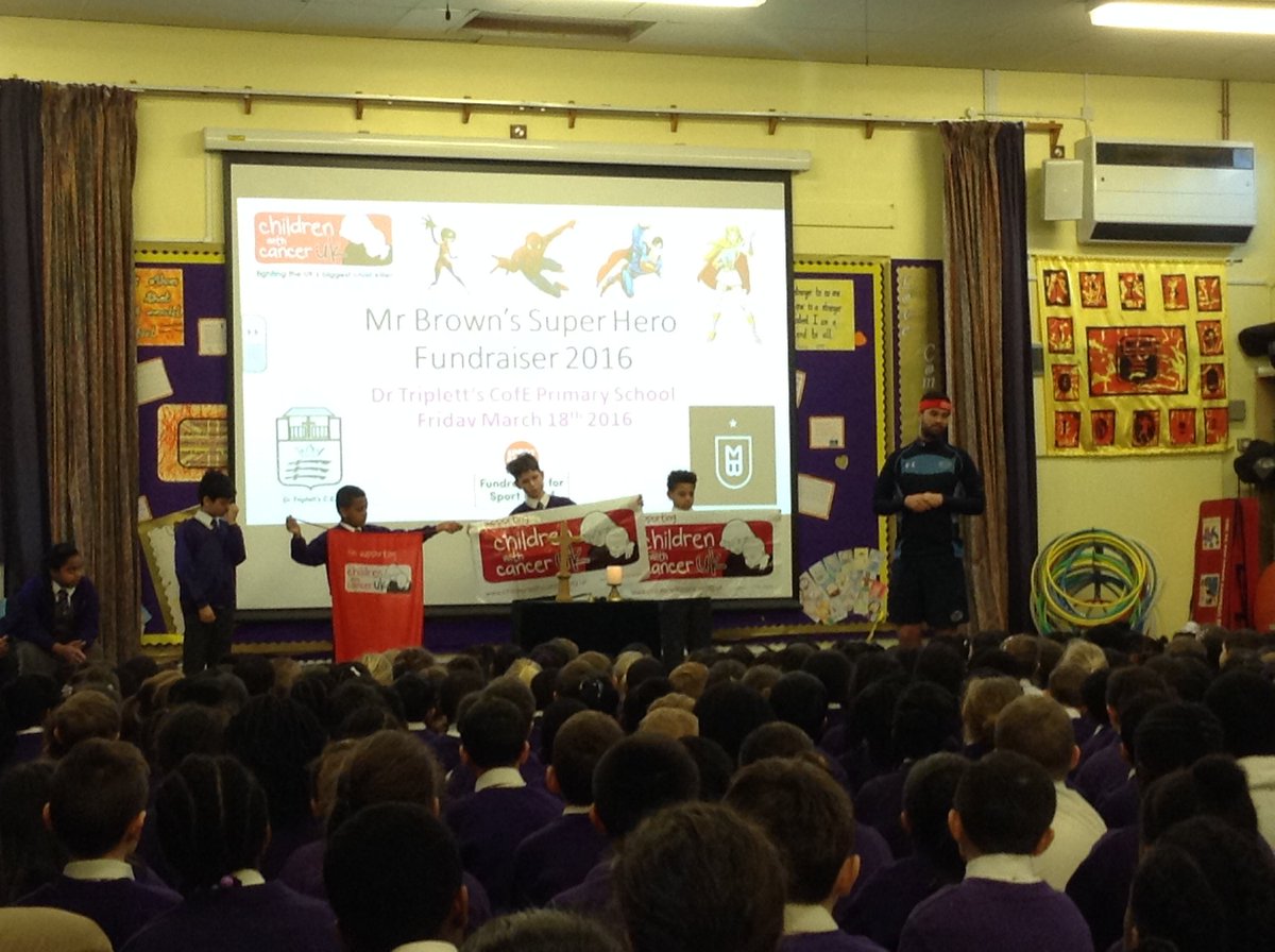 teamtripletts's tweet photo. Fantastic "Super Hero" assembly launch to raise money for @CwC_UK &amp; @SportRelief Thanks Mr Brown from @PSDcoaching https://t.co/uDWqEaejDe