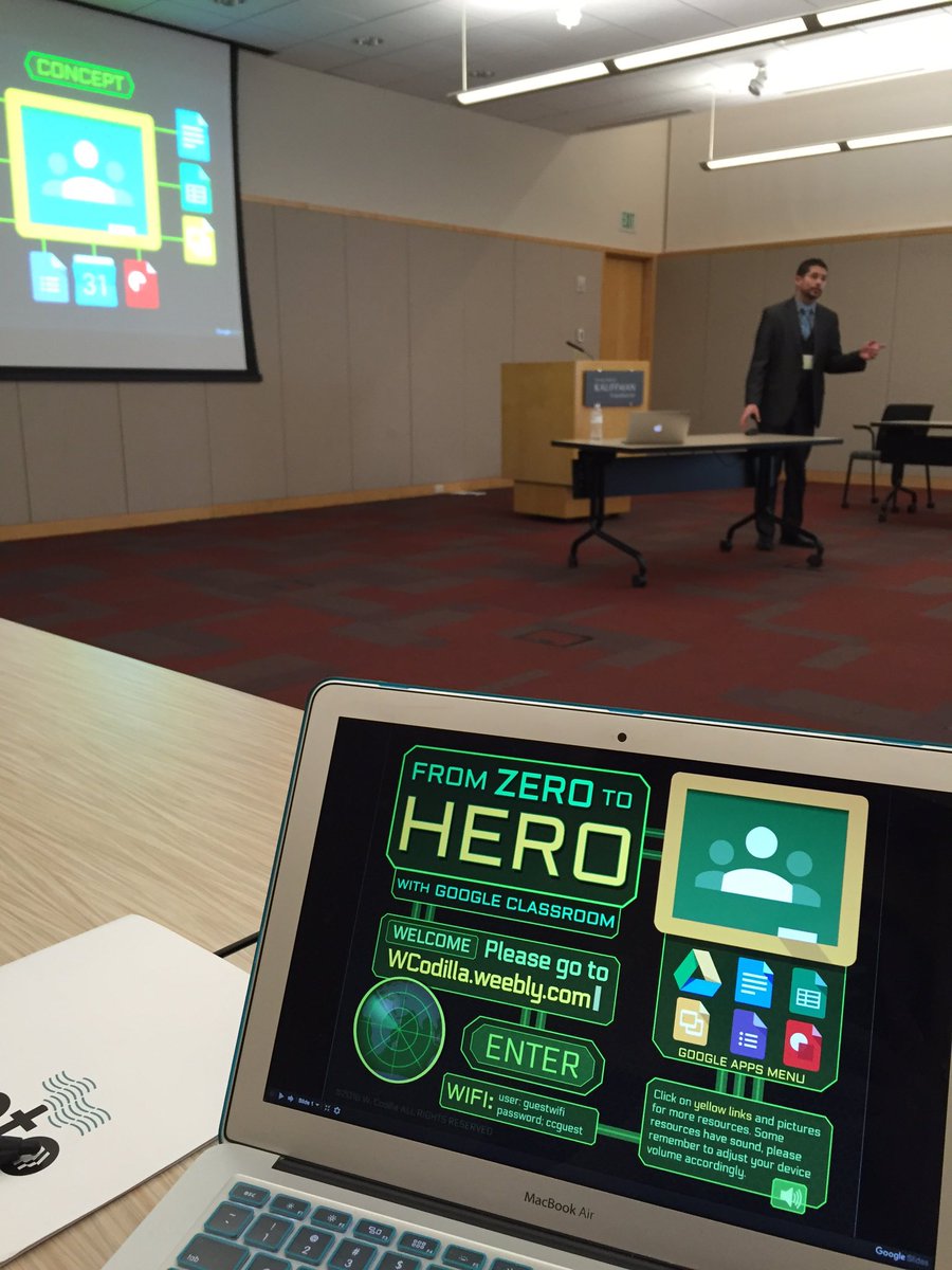 MissKingSTEM's tweet photo. @WilCodilla knows his stuff! Google Classroom looks amazingly easy for iPads! Listen up LPS! #kcpttech16 https://t.co/0PQpa9Fp2Z