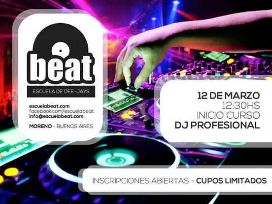 escuelabeat's tweet photo. 12 de marzo inicio nuevo #cursodedj // https://t.co/zSv463lteT #MartesDeGanarSeguidores https://t.co/UjPsTGHVRg