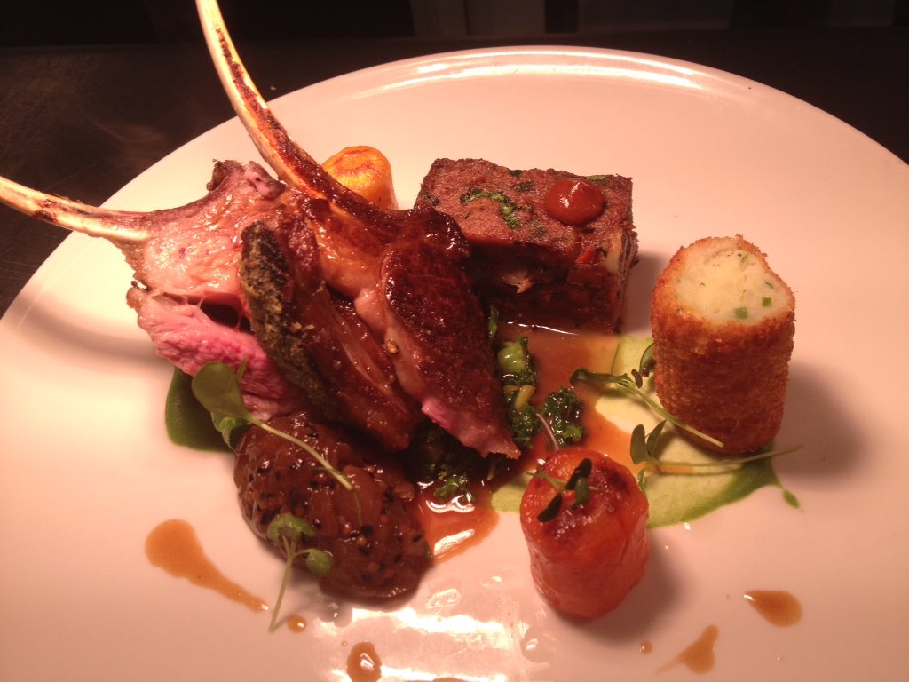 SleepyHollowNI's tweet photo. 'Irish Stew' mount hill lamb, champ fritters, scallion purée, onion chutney and carrot fondant #chefsNI https://t.co/XzaV3LcaZ7