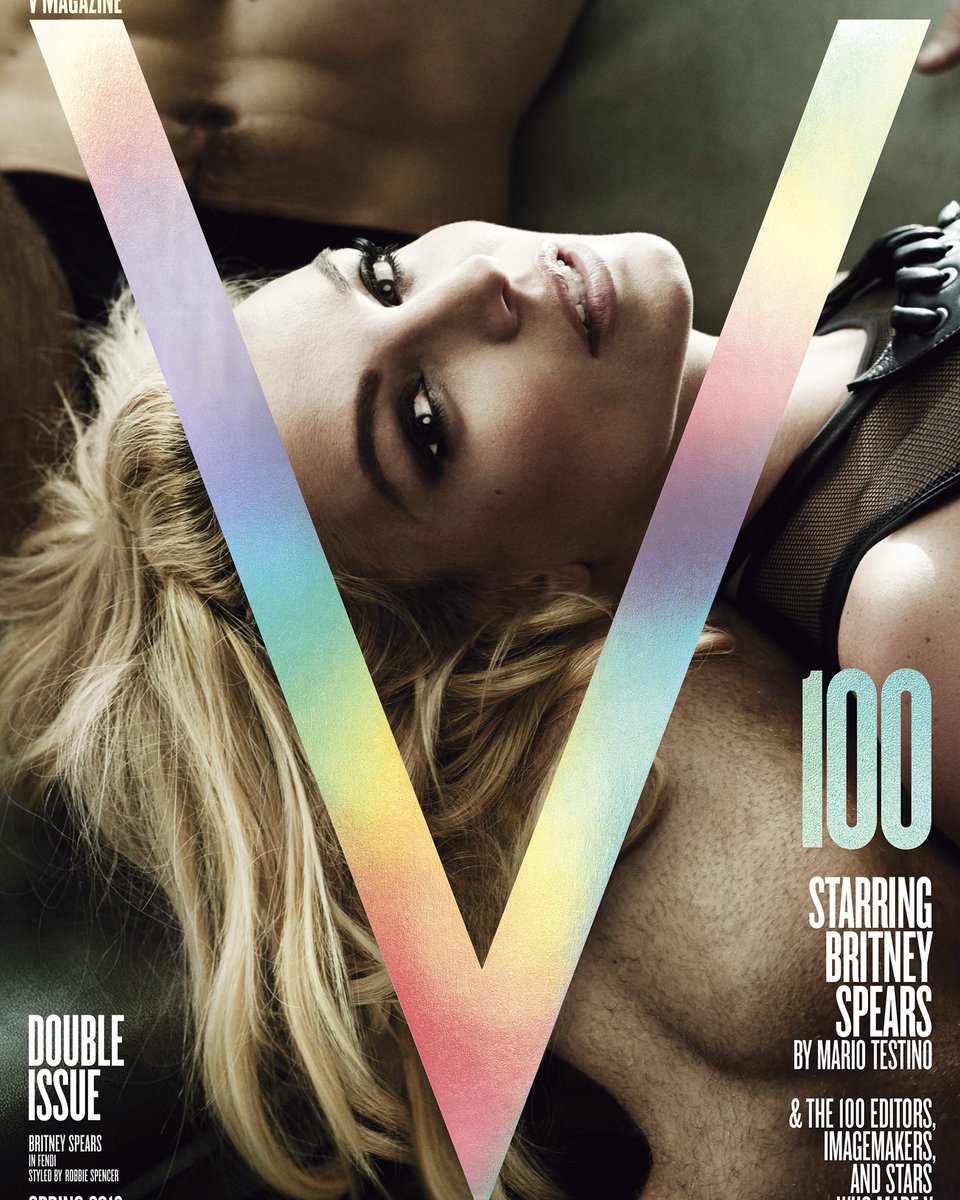 britneyspears's tweet photo. On stands this week!! @vmagazine and @MarioTestino know how to make mag cover magic. 💜 #V100 https://t.co/FnYeWFC9OO