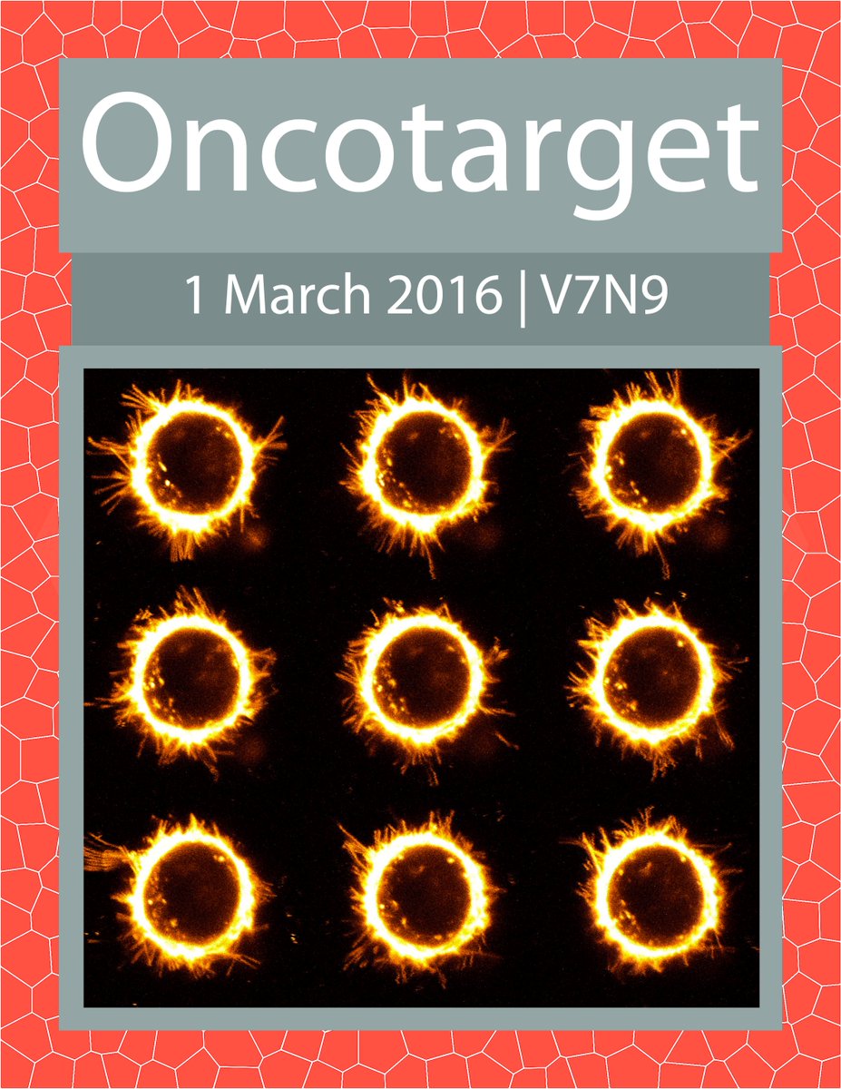 bit.ly/VOL7NUM9 #Oncotarget #Oncology #Pathology #Immunology #Microbiology #Autophagy #CellDeath #Chromosome