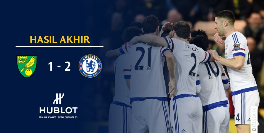 Hasil akhir: Norwich 1-2 Chelsea. #CFCIndo