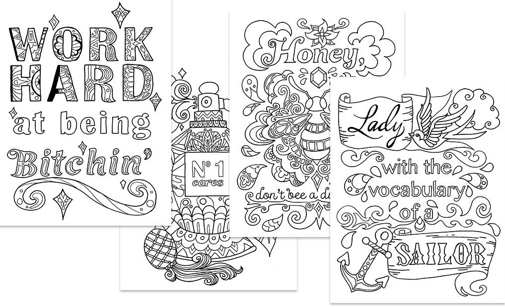 Maybe Swearing Will Help Adult Coloring Book Set - Coloring Books