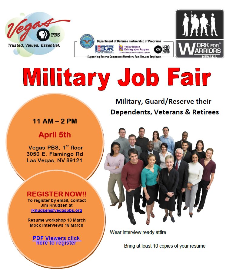 #MilitaryJobFair | April 5th 11am - 2pm | #VegasPBS