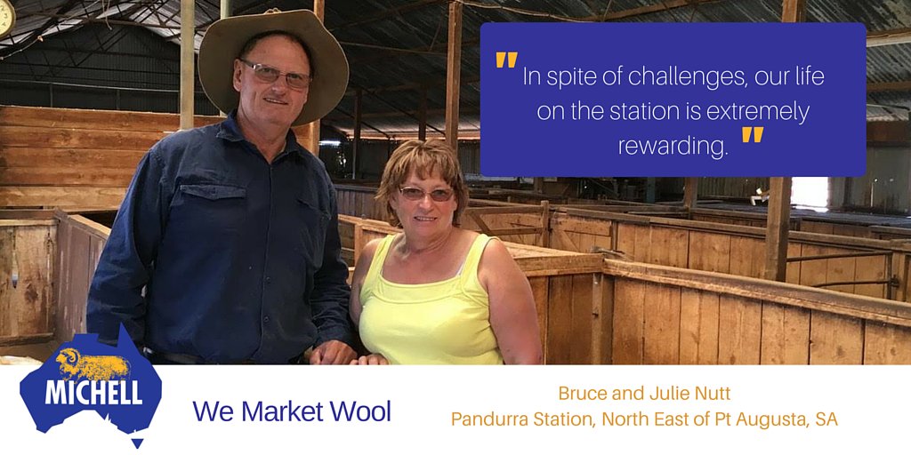 FreeEyreLtd's tweet photo. #WoolgrowerWednesday Bruce &amp; Julie Nutt from Pandurra Station, SA! #MichellDirectWool @WoolInnovation @Woolproducers https://t.co/KlDEkZClxg