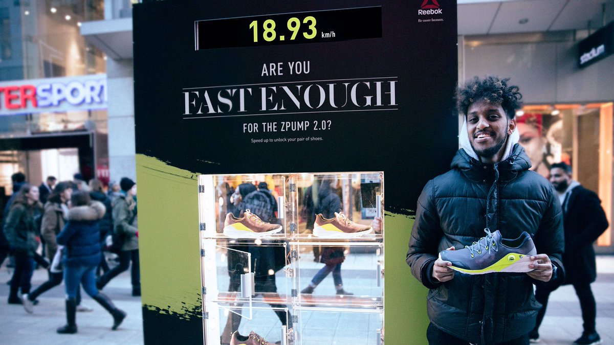Adweek's tweet photo. If you run fast enough past this @Reebok ad, it unlocks a free pair of sneakers: https://t.co/i4gAM007kH https://t.co/FG1cWweAms