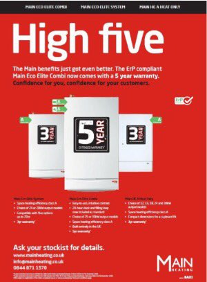 Baxi_Scotland_S's tweet photo. Exciting news from @baxiboilers Main Eco Elite Combi now comes with #5Year Warranty until 31st Dec 2016 #Main #Baxi https://t.co/HYVWfuMgiT