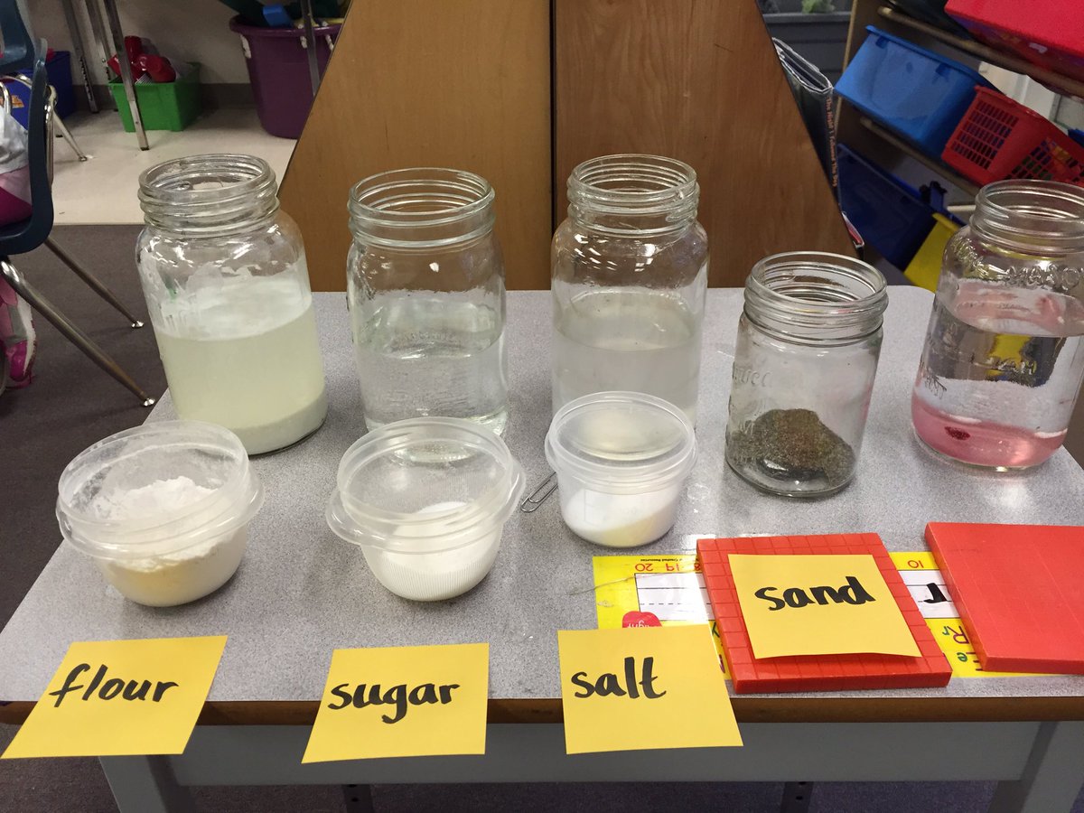 Div8isGreat's tweet photo. We are experimenting with dissolving.  The flour sunk to the bottom! https://t.co/YPFoNDG74s