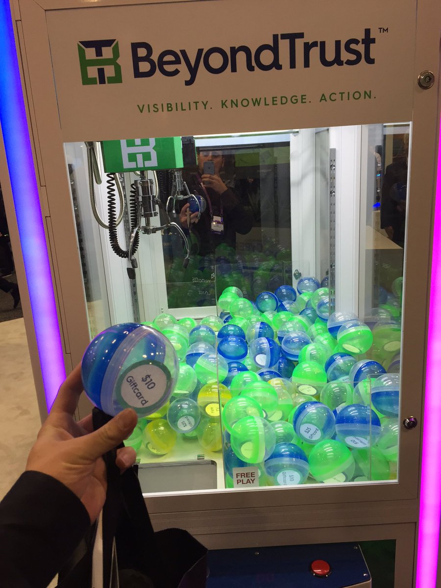 SecurityCat1's tweet photo. .@BeyondTrust #RSAC2016 #WinnerWinnerChickenDinner https://t.co/ctCRoWImoQ