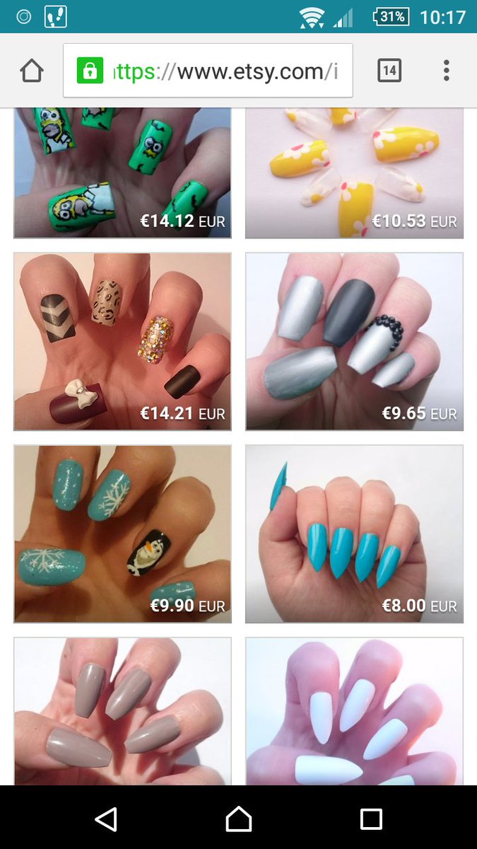 nnails14's tweet photo. Love seeing my online Etsy shop getting stocked up again😍

#Etsy #newnails #LeapDay #Simpsons #Olaf #nailart #goals https://t.co/L9e5IWebN8