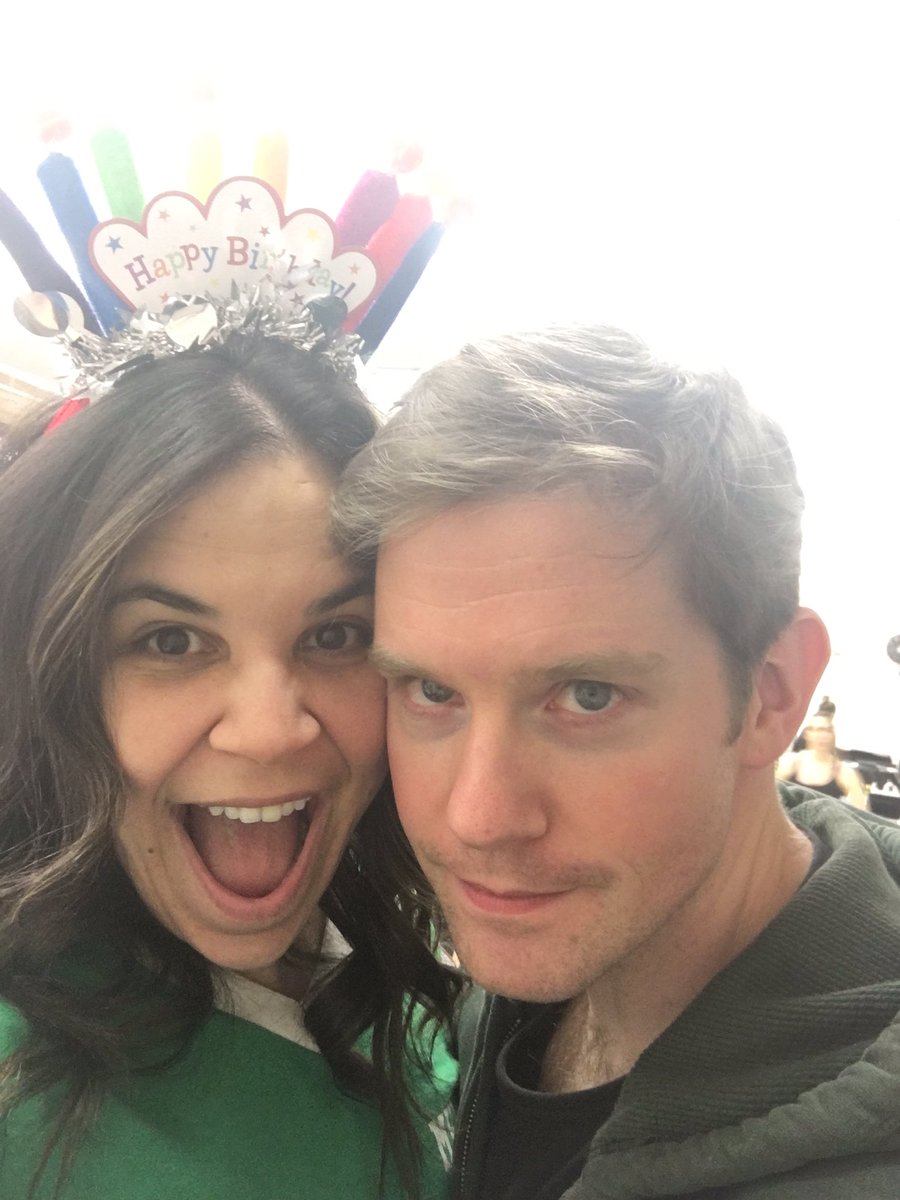 LindsayMendez's tweet photo. I love this human! Mid-birthday selfie with my @RoryOMalley @NerdsMusical https://t.co/m6FjyR82sb