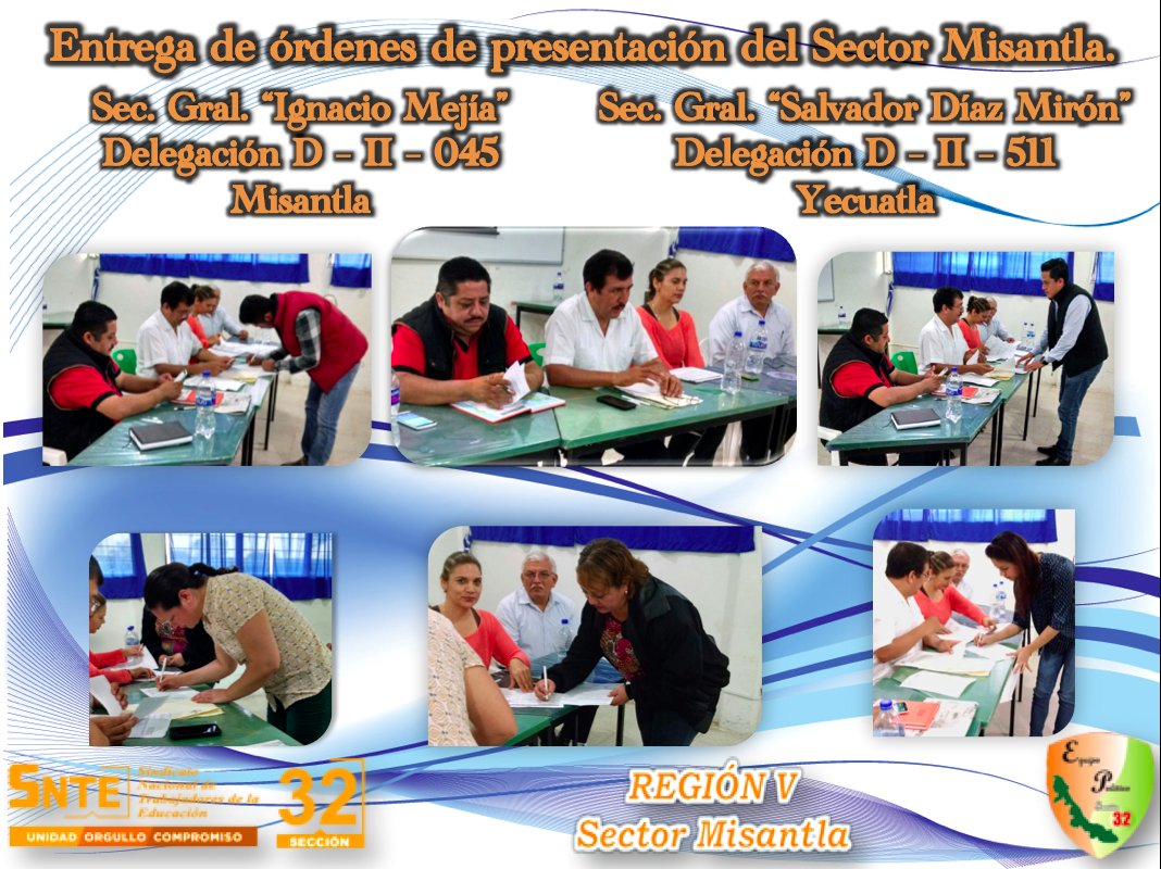 SectorMisantla's tweet photo. Entrega de ordenes de presentación del nivel de Secs. Grals. en el Sector Misantla. #EnUnidad #SNTE32 https://t.co/33rwh0on0p