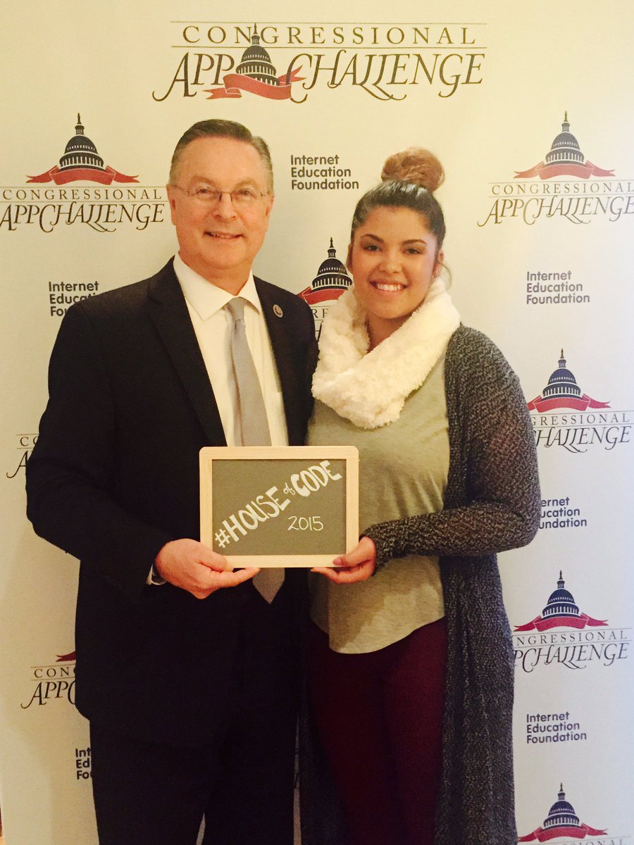RepRodBlum's tweet photo. Great to see Ariana in DC today representing @helpweiowa, winners of the #IA01 @CongressionalAC! #HouseOfCode https://t.co/iNzxG0E4dY