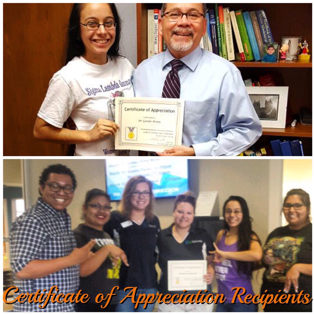 tamucc_MGC's tweet photo. Congratulations to these wonderful people for receiving our Certificate of Appreciation!🏅😁 #TAMUCCGreekLife #TAMUCC https://t.co/AiqecMWgNz