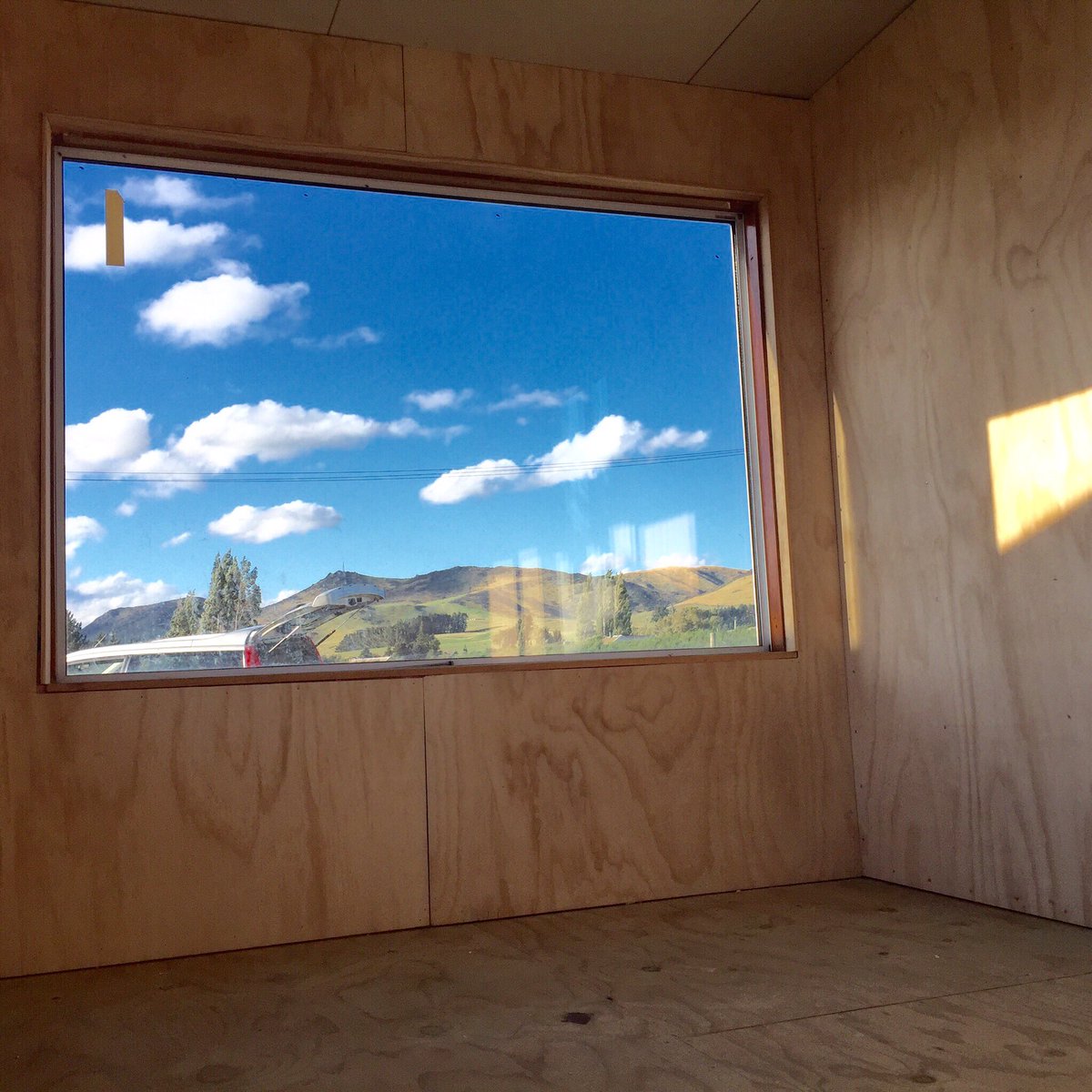 10sheds's tweet photo. We lined the tiny house using untanilised ply wood https://t.co/kDFjDvYicb