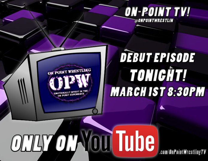 OnPointWrestlin's tweet photo. 10 MINS AWAY until episode 1 of #OnPointTV 
Streaming LIVE at 8:30pm EST at 
https://t.co/ML2jDYj02T https://t.co/BMivWJfTwA
