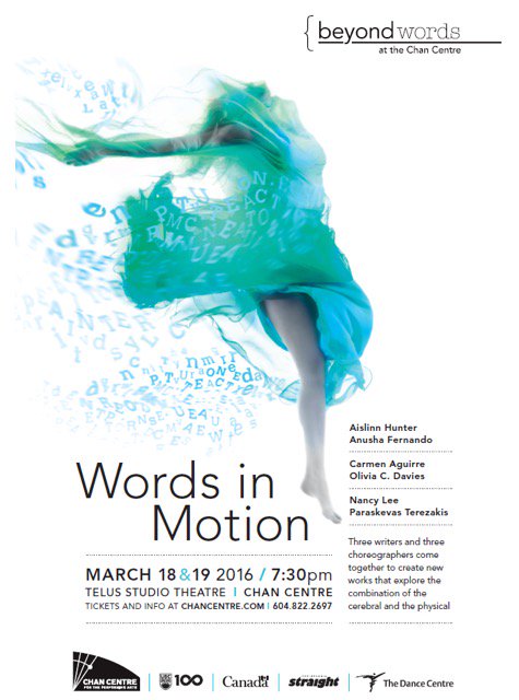 Check out WORDS IN MOTION at the <a href="/ChanCentre/">Chan Centre for the Performing Arts</a>. Martha Carter is an Artistic Consultant