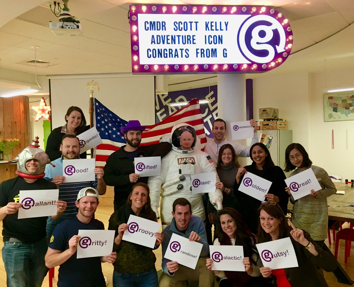 brucepoontip's tweet image. Gutsy, gritty and golden! Congratulations @StationCDRKelly on your #yearinspace from your friends at G Adventures!