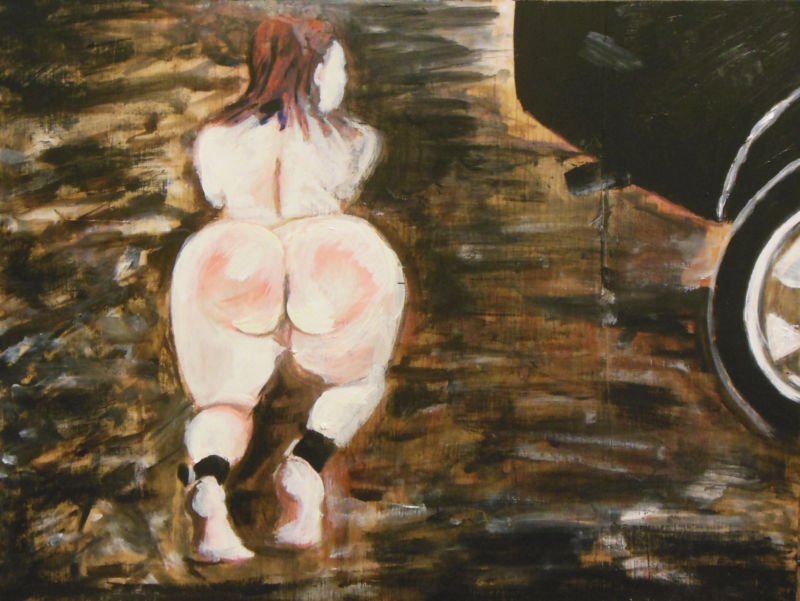 Slave Chase 16X20 Oil on Wood $60 Ships Free i.ebayimg.com/00/s/MTIwMlgxN… #Eroticart #BDSM #oil paintings #NSFW #18+ #xxx