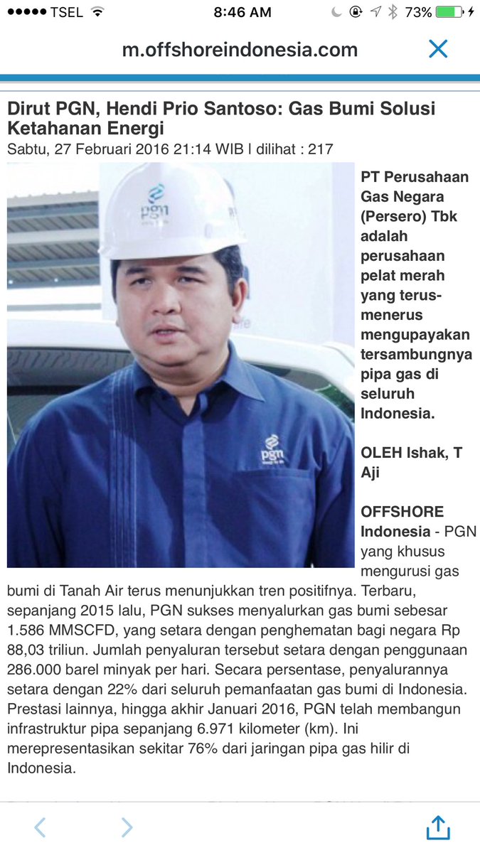 Dirut PGN Hendi Prio Santoso: Gas Bumi Solusi Ketahanan Energi m.offshoreindonesia.com/welcome/read/2…
