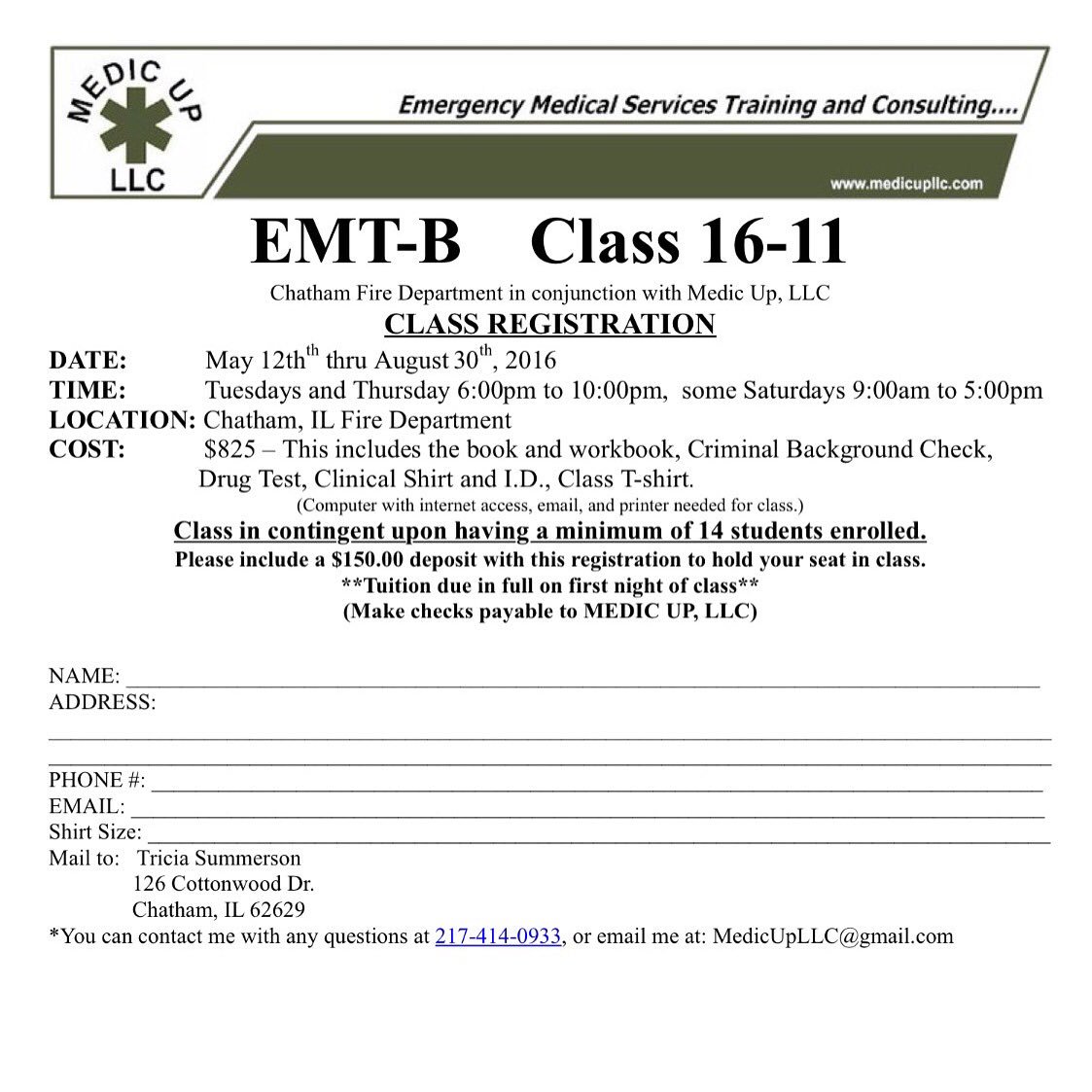 tsummer13's tweet image. Medic Up, LLC will be holding the EMT-Basic Class this summer... #ems2016  #EMT