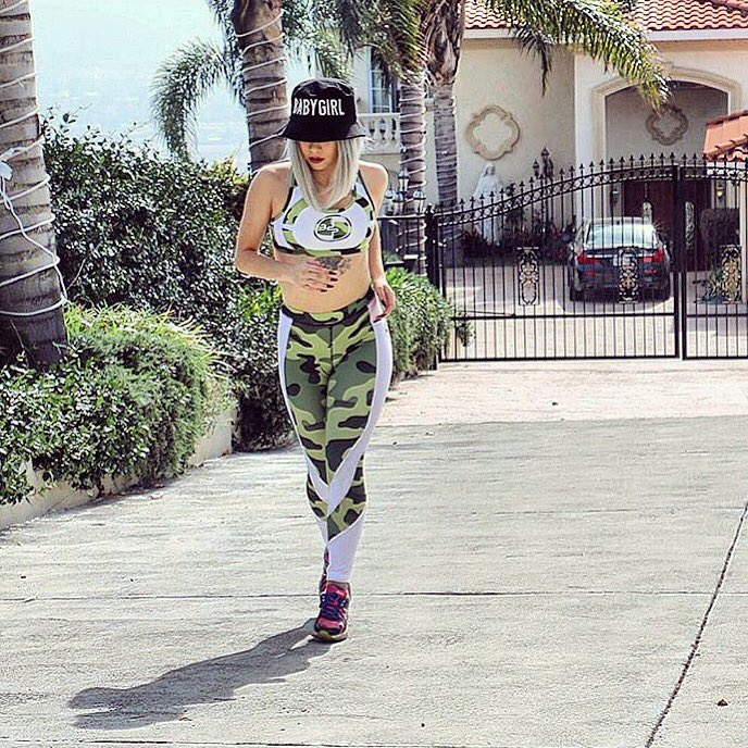 BeyondPhenom's tweet photo. @aigulcali stylin on em' in our CAMO SPORTS BRA &amp; matching CAMO COMPRESSION TIGHTS. Get Yours Today #TheBestGoBeyond https://t.co/JdlyU57aYl
