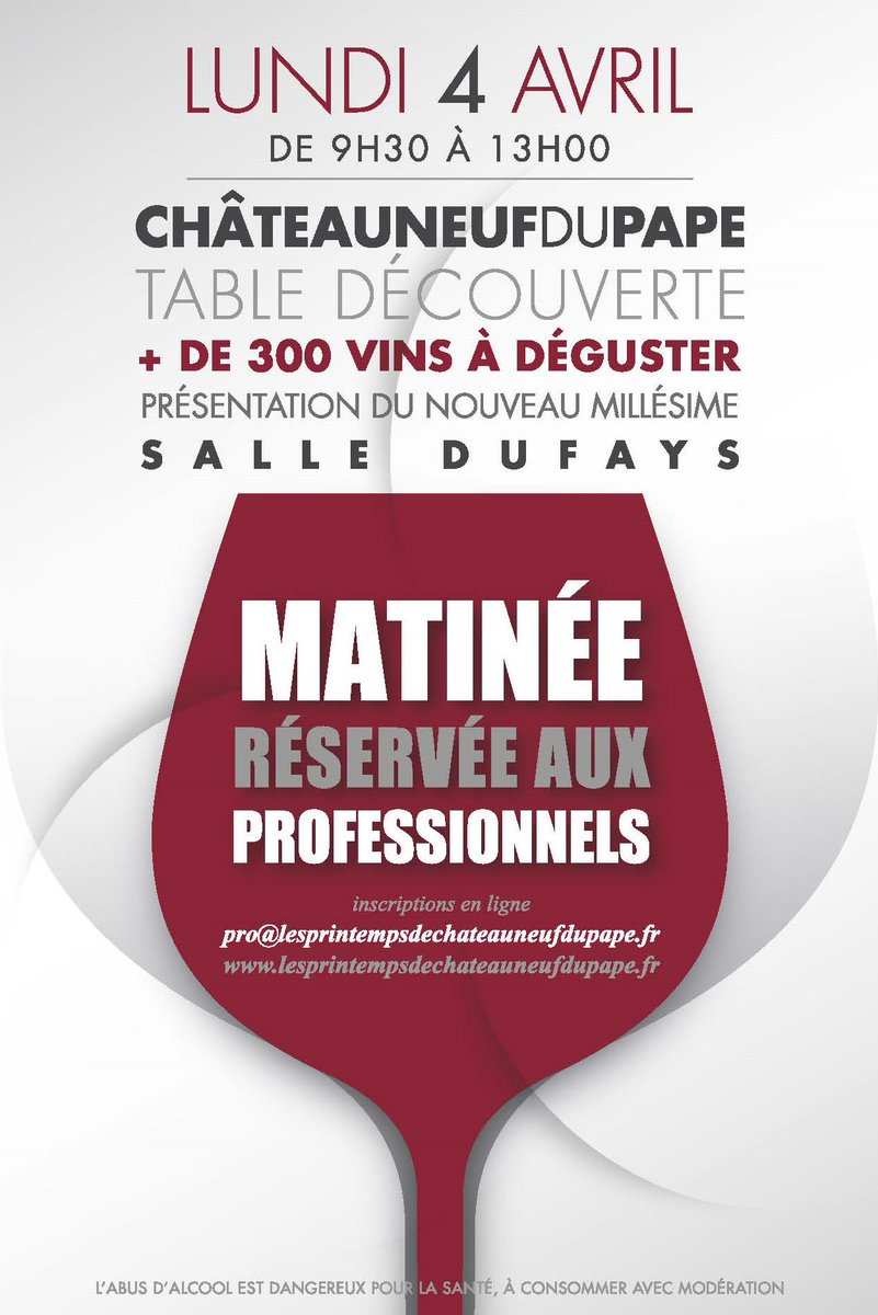 Dégustation du nouveau millésime réservée aux pros le lundi 4 avril de 09h30-13h00. Inscriptions sur notre site Web!