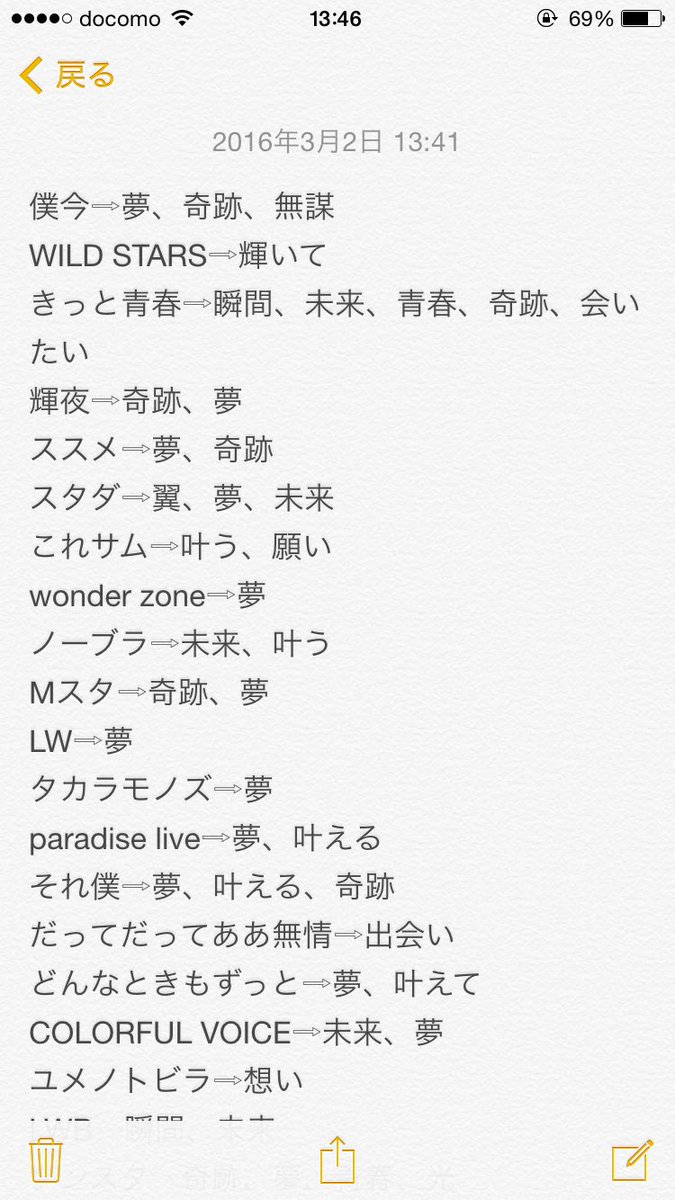 A Twitter Moment Ringの歌詞 なんか聴いたことある言葉が 多いなって思ったら ほぼ全部の歌に同じ言葉が 入ってた すごい感動したし 無謀な夢から始まって あたらしい夢が生まれるっていう 歌詞がすごくいい とてもいい T Co 9602s6wnvt