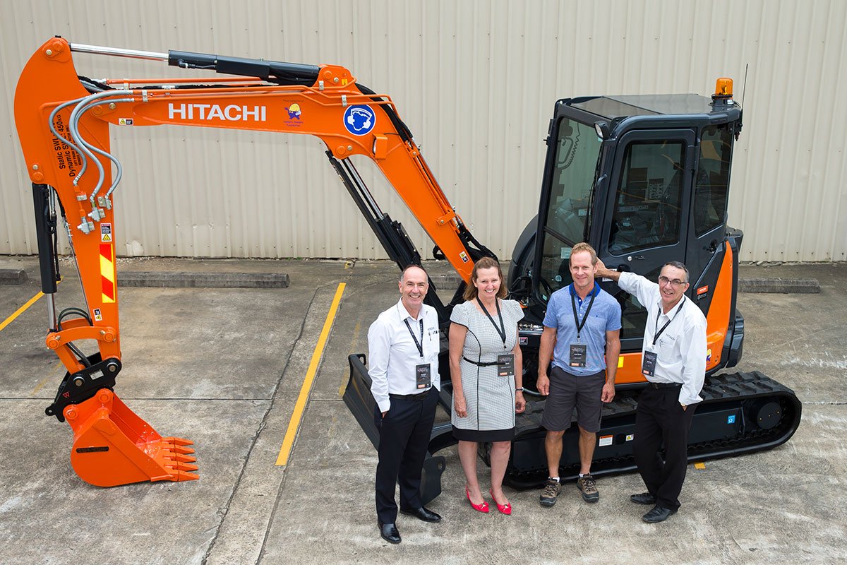 HitachiCMAU's tweet image. Lloyd Harries takes delivery of his #HitachiAuction mini excavator #HumptyDumptyFoundation #HitachiMini