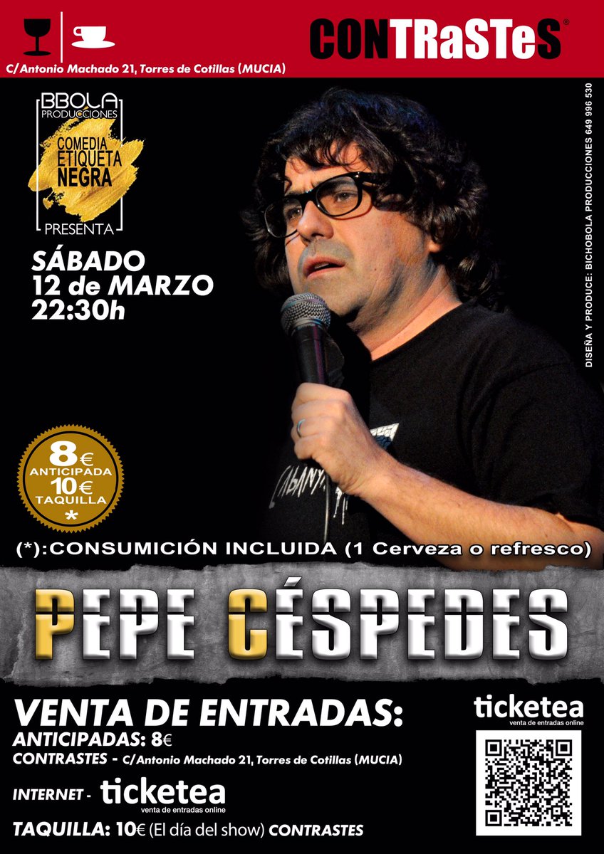 ContrastesCafe's tweet photo. #MONOLOGO
PEPE CESPEDES en @ContrastesCafe - entradas a la venta desde 8,00 € 12 MARZO https://t.co/T8gpV2pEqR https://t.co/YwZrWswsXQ