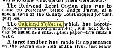 peterhartlaub's tweet photo. SF Chronicle covers "lively and newsy" Oakland Tribune, as it debuted in 1874. Oakland deserves a daily, then &amp; now. https://t.co/crJdu73iJP