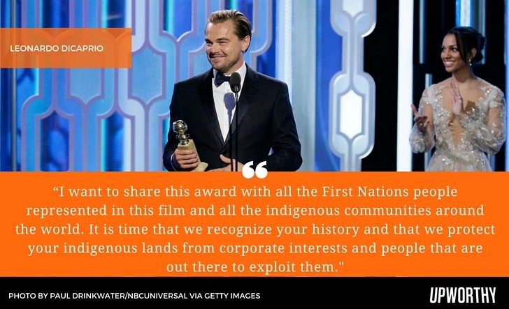 FSGAustralia's tweet photo. Great share #Orange4SocialJustice Wed. - DiCaprio talks about #LandRights of #FirstNationsPeople &amp; #ClimateChange! https://t.co/gSpqxc1klW