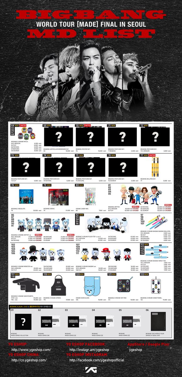 BIGBANG - WORLD TOUR 'MADE' FINAL in Seoul MD BOOTH NOTICE] More