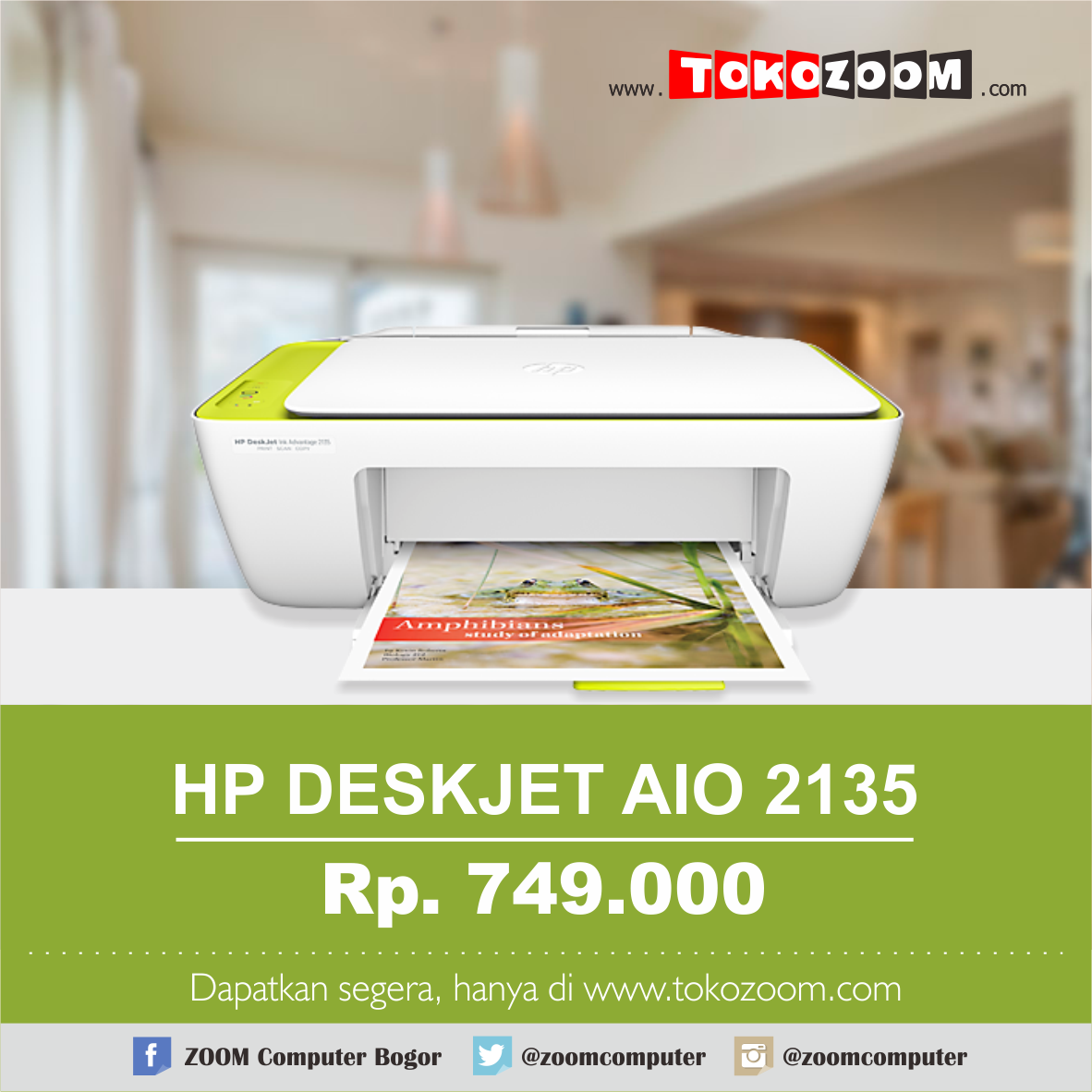 zoomcomputer's tweet photo. Cari printer multifungsi dengan harga bersahabat? Printer HP AIO 2135 hanya Rp 749.000!! Cek https://t.co/QpZo2RjSZD https://t.co/5cuRQ85qov