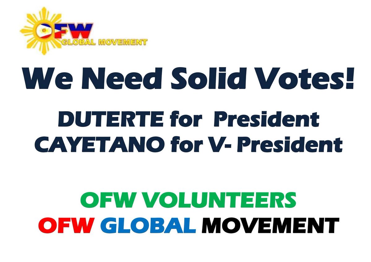 mafefouloz's tweet photo. #DapatTama #DapatDuterteCayetano #VoteDuterteCayetano #KayaDuterteAko #StopDrugsCrimeAndCorruption #OneForDuterte https://t.co/WpKqxu5z9W