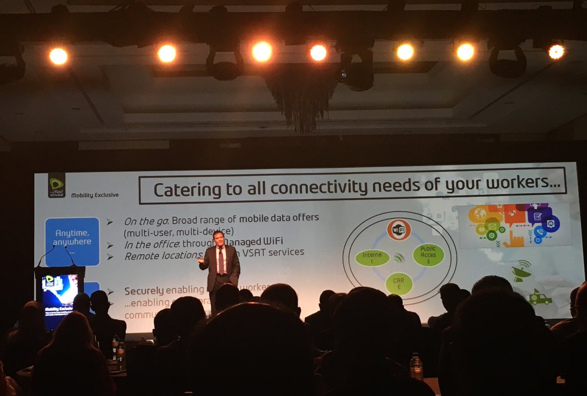 ComputerNewsME's tweet photo. Garcia further discusses different #enterprise services on offer at @etisalat.
#MobilityXclusive https://t.co/o99xRpuZgA