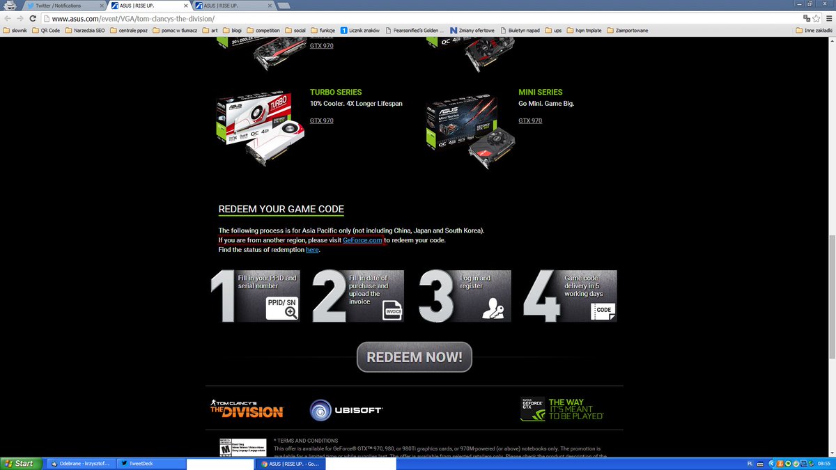 ChrisHonmaru's tweet photo. @nvidiacc By the way.The link to new asus's promotional action reads the same. Click to get your code -> nvidia www https://t.co/lAspkzzMgt