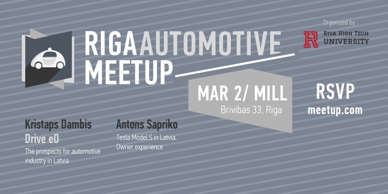 RigaHighTech's tweet photo. Hot Automotive talks tonight @MillRiga 7PM RSVP: https://t.co/x7GR1h87FE https://t.co/qOprWVnmLl