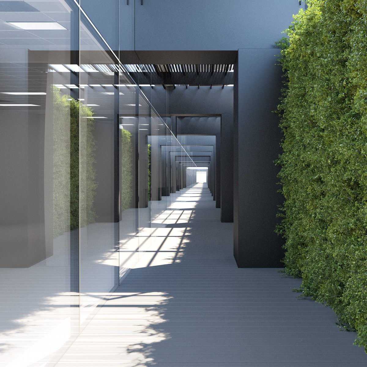 Vertical Garden for Exterior Courtyard Wall. Manuel de Falla office building  allende arquitectos &amp; @Axiare_Socimi