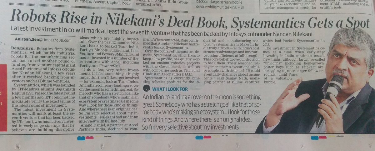 BlumeVentures's tweet image. Congrats to #Systemantics and #Jugy for raising money from stalwarts like @NandanNilekani economictimes.indiatimes.com/small-biz/star…