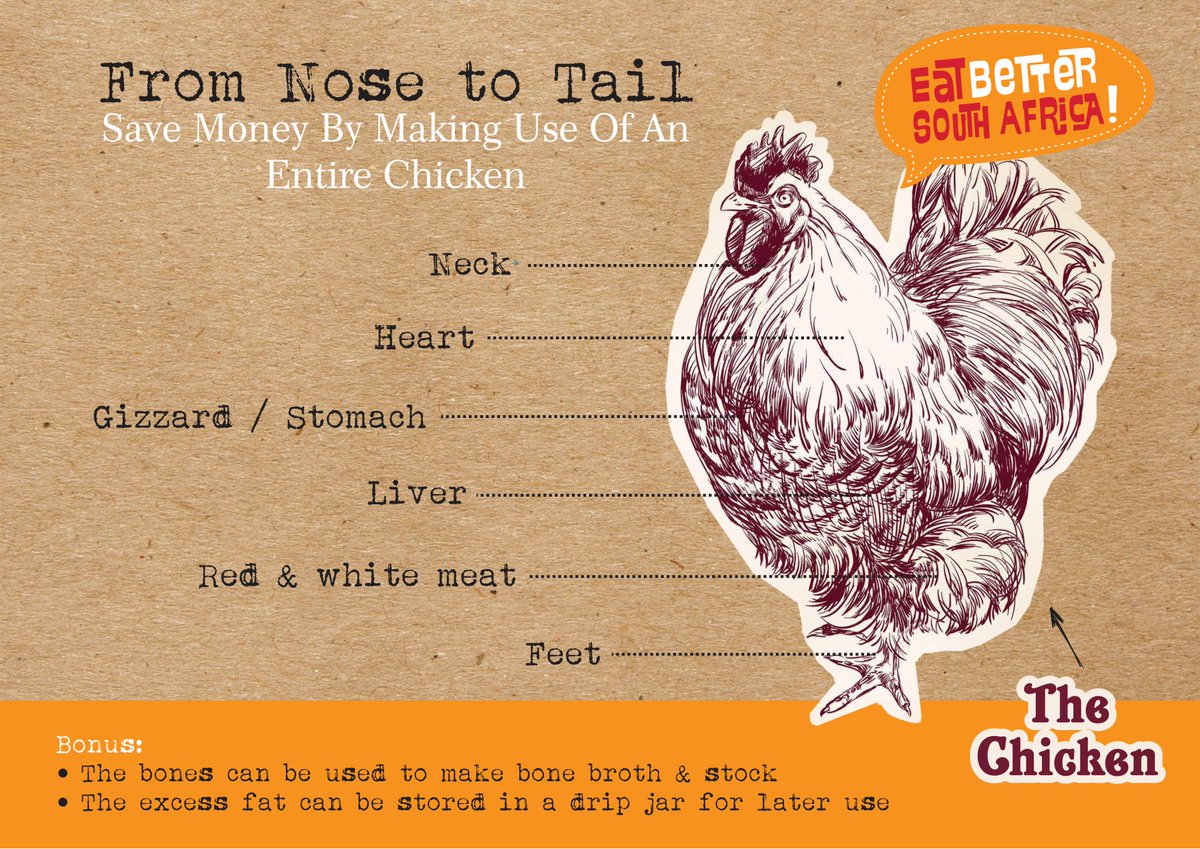 TheNoakesF's tweet photo. Using the whole bird will benefit both you and your wallet. This is how you can use every bit of it:#BudgetBanting https://t.co/wrP0QZ1C5v