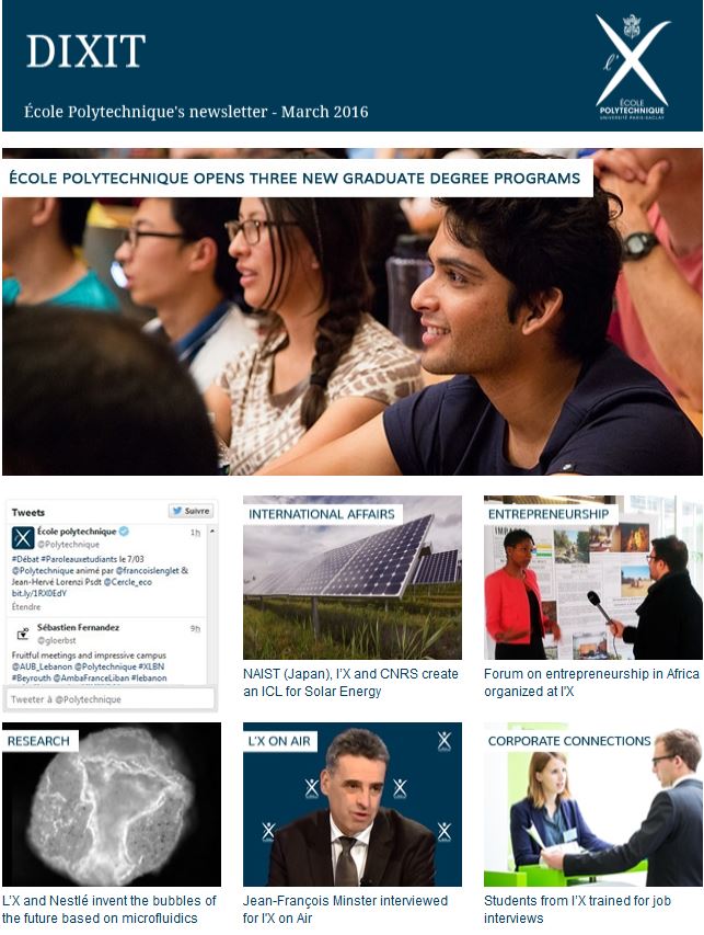 Le n°36 de Dixit, la newsletter de l'École polytechnique, est paru ! bit.ly/1ngOQ9l
