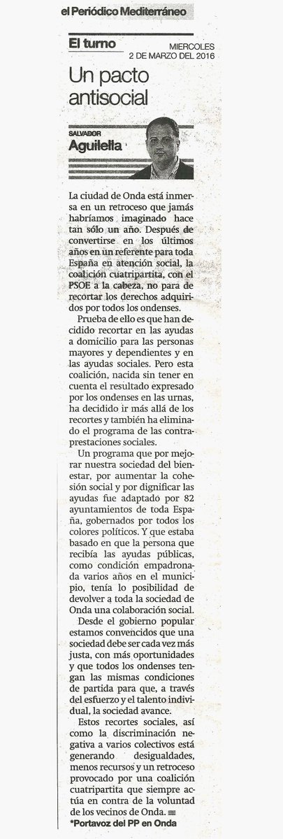 salvaaguilella's tweet photo. Te invito a leer y compartir mi artículo opinión de hoy "Cuatripartito,un pacto antisocial" https://t.co/HQ1mrlQ5EN https://t.co/uoQHJqWpQp